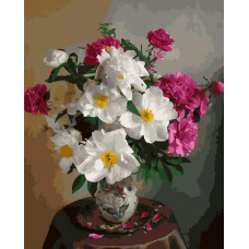 Картина по номерам ВанГогВоМне Благоухание пионов, 40x50