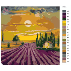 Картина по номерам BRUSHES-PAINTS Лавандовое поле на закате U-142 40x40 см Картина по номерам BRUSHES-PAINTS Лавандовое поле на закате U-142 40x40 см
