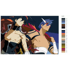 Живопись по номерам BRUSHES-PAINTS Аниме: Гуррен-Лаганн (Gurren-Lagann). Камина и Симон( Kamina, Simon)