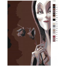 Живопись по номерам BRUSHES-PAINTS Мортиша Аддамс из семейки Аддамс