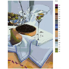 Живопись по номерам BRUSHES-PAINTS Коктейль, черная икра и сочная груша