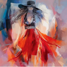 Картина по номерам Color Kit Lady in red, 40x40