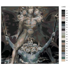 Живопись по номерам BRUSHES-PAINTS Большой красный дракон и чудовище из моря