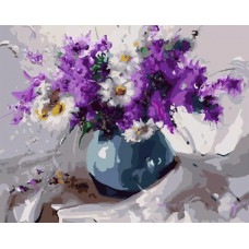 Картина по номерам Paintboy Натюрморт с луговыми цветами, 40x50 см