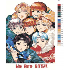 Живопись по номерам BRUSHES-PAINTS группа BTS (БТС)