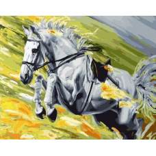 Живопись по номерам Paintboy Белая лошадь 40x50