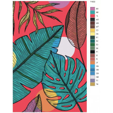 Живопись по номерам BRUSHES-PAINTS Тропические листья
