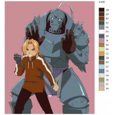 Живопись по номерам BRUSHES-PAINTS Аниме: Стальной Алxимик 2 (Fullmetal Alchemist 2). Эдвард И Альфонс Элрик (Edward Elric И Alphonse Elric)