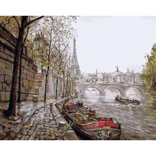 Картина по номерам Цветной Прогулки по Сене, 40x50 см