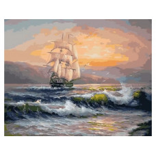 Картина по номерам Paintboy Корабль на волнах, 40x50 см