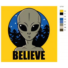 Картина по номерам BRUSHES-PAINTS Пришелиц Believe V-714 40x40 см Картина по номерам BRUSHES-PAINTS Пришелиц Believe V-714 40x40 см