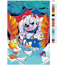 Живопись по номерам BRUSHES-PAINTS Персонаж видеоигр, фильмов и комиксов Sonic (Соник)