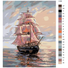 Картина по номерам BRUSHES-PAINTS Корабль с парусом бриг V-688 40x50см Картина по номерам BRUSHES-PAINTS Корабль с парусом бриг V-688 40x50см