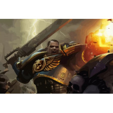 Картина по номерам Бруталити Warhammer 40.000 воин ультрамарин 2 см