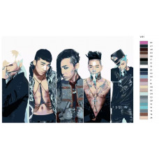 Живопись по номерам BRUSHES-PAINTS K-pop Big Bang. Участники группы