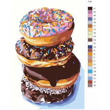 Живопись по номерам BRUSHES-PAINTS Сладкие пончики