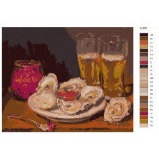 Картина по номерам BRUSHES-PAINTS Фуд Арт Мидии с соусом и пиво U-203 40x50см Картина по номерам BRUSHES-PAINTS Фуд Арт Мидии с соусом и пиво U-203 40x50см