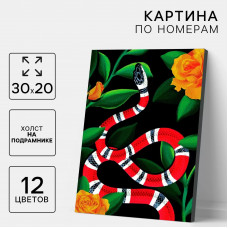 Картина по номерам Школа талантов Красная змея, на холсте 30 х 20 см