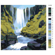 Живопись по номерам BRUSHES-PAINTS Горный водопад