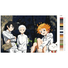 Живопись по номерам BRUSHES-PAINTS Аниме обещанный Неверленд Эмма, Норман и Рей Живопись по номерам BRUSHES-PAINTS Аниме обещанный Неверленд Эмма, Норман и Рей