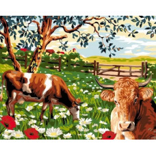Живопись по номерам Paintboy Коровы в загоне 40x50