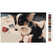 Картина по номерам BRUSHES-PAINTS Собака с розой Пушистый романтик Y160 40x60 см Картина по номерам BRUSHES-PAINTS Собака с розой Пушистый романтик Y160 40x60 см