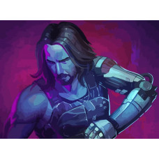 Живопись по номерам NoBrand Киберпанк cyberpunk 2077 джонни сильверхенд киану ривз
