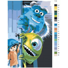 Живопись по номерам BRUSHES-PAINTS Майк Салли и девочка