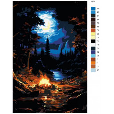 Живопись по номерам BRUSHES-PAINTS Ночь, костер, наслаждение природой