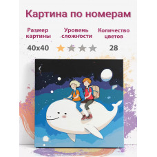 Картина по номерам Раскрасим сами Дети на ките на подрамнике 40х40 см