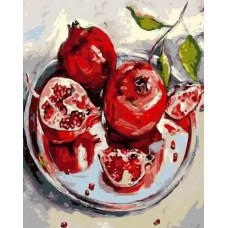 Картина по номерам Цветной Спелые гранаты, 40x50 см