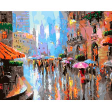 Картина по номерам Paintboy Дождливый город, 40x50 см