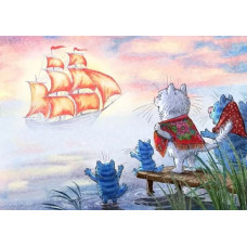 Картина по номерам Paintboy (Premium) «Алый парус», GX42617