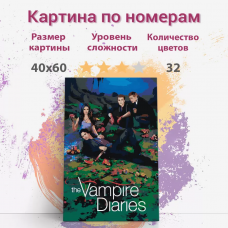 Картина по номерам Раскрасим сами Дневники вампира сериал холст на подрамнике 40х60 см