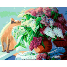 Картина по номерам Цветной Аромат сирени, 40x50 см