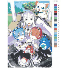 Живопись по номерам BRUSHES-PAINTS Аниме - Re: Zero (Ре: Зеро). Рем, Рам и Эмилия Живопись по номерам BRUSHES-PAINTS Аниме - Re: Zero (Ре: Зеро). Рем, Рам и Эмилия