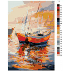 Живопись по номерам BRUSHES-PAINTS Красные лодки