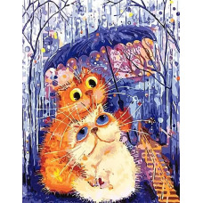 Картина по номерам Paintboy Втроем под зонтиком, 40x50 см