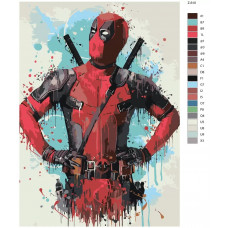 Живопись по номерам BRUSHES-PAINTS Райан Рейнольдс - Дэдпул