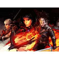 Картина по номерам на холсте Ведьмак witcher цири и йеннифер против нечисти 2340