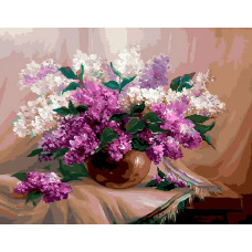 Картина по номерам ВанГогВоМне Яркий букет сирени, 40x50