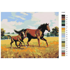 Картина по номерам BRUSHES-PAINTS Лошадь с жеребенком W688 40x50 см