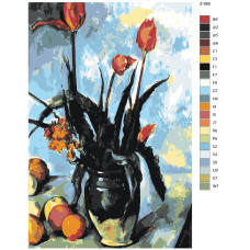 Живопись по номерам BRUSHES-PAINTS Репродукция Поля Сезанна-Тюльпаны в вазе 1892 Живопись по номерам BRUSHES-PAINTS Репродукция Поля Сезанна-Тюльпаны в вазе 1892