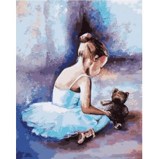 Картина по номерам Цветной Балерина. Первые шаги, 40x50 см