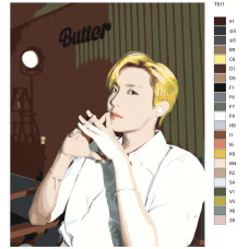Живопись по номерам BRUSHES-PAINTS Чон xосок/Джей-xоуп (Jung Hoseok/J-Hope), участник группы BTS (БТС)