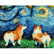 Живопись по номерам Paintboy Красочные корги 40x50