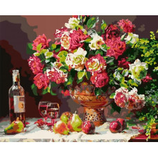 Картина по номерам Paintboy Натюрморт с розами, 40x50 см