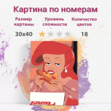 Картина по номерам Раскрасим сами Принцесса Ариэль пицца мем холст на подрамнике 30х40 см Картина по номерам Раскрасим сами Принцесса Ариэль пицца мем холст на подрамнике 30х40 см