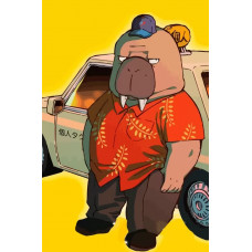 Живопись по номерам Бруталити мультфильм Odd Taxi - 9015 В