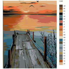 Живопись по номерам BRUSHES-PAINTS Пирс на море